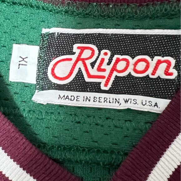 Vintage GAME USED New Hampton Huskies Hockey Jersey #23 O’BRIEN Ripon 1980’s XL - Picture 5 of 6